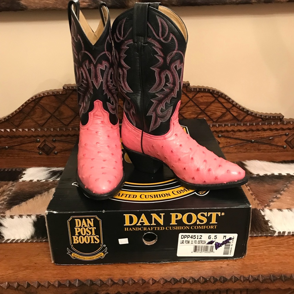 VINTAGE JUST LIKE NEW DAN POST OSTRICH BOOTS